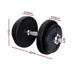 Everfit 20kg Dumbbell Set Weight Plates Dumbbells Lifting Bench FIT-K-DB-SET-20