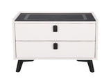 Artiss Smart Bedside Table 2 Drawers with Wireless Charging Ports LED White AIKA FUR-X-BS-LED-01-WH