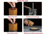 Retro wooden manual pepper grinder, large capacity, adjustable coarseness, ceramic core, no flavor V1385-HJYMJ-001