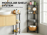 Artiss 4 Tier Floor Standing Corner Shower Caddy Bathroom Organizer Black BSR-B-4T-110H-BK