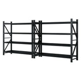 Giantz 4Mx1.8M Garage Shelving Warehouse Rack Black WR-F-20186-200BK-ABCX2