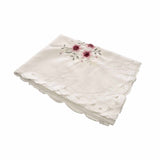 Isadora Flowers Off White Embroidered Rectangular Tablecloth 180 x 275 cm V442-UGG-TABLEC-ISADORA275-OFFWHITE-RE