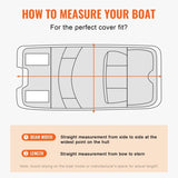 Pontoon Boat Cover 800D Waterproof Trailerable 19-20 ft with Storage Bag V952-FQCZX800D192KHIYZV0