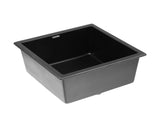 Cefito Kitchen Sink 45x45cm Granite Stone Sink Single Bowl Black SINK-STONE-A-4545-BK