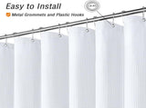 Shower Curtain - Waffle Shower Curtain - 180 x 200 cm - White Shower Curtain - Textured Fabric V1259-DP01-BO-32