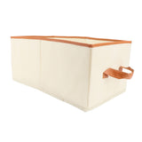 3 Sets Non Woven Fabric Bin PU Wrapped Washable Cloth Storage Baskets with Handle and Bottom Plate V1294-YM0901-3117240303212