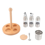 Cruet Condiment Spice Pepper Jar Box Seasoning Storage Container Pot Rack Set Kitchen Cooking V1294-YM0901-3118200170212