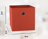 SORTI 33x33x27 CM Red 6-Pack Foldable Storage Cubes - Fabric Bookcase Organizers for Toys and More V510-333733_NEWRED_6X