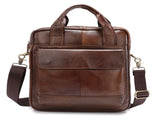 Brown Men's Genuine Leather Shoulder Bag - Vintage Business Briefcase V888-ELOSUNG12653