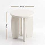 Artiss Single Boneless Sofa & Round End Table Set White SBED-COF-TED-BG