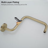 Shower Head Riser Pipe,Goose Neck Shower Arm 13 Inch Shower Head Extension Arm with Flange,Standard V1258-DP02-C-2246