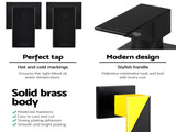 Cefito Shower Twins Tap Wall Bath Taps Brass Hot Cold Basin Bathroom Black SHOWER-A2-TAP-BK
