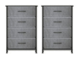 Artiss Set of 2 Chest of 4 Drawers Storage Dresser Tallboy Grey DIY-CDR-4D-GYX2