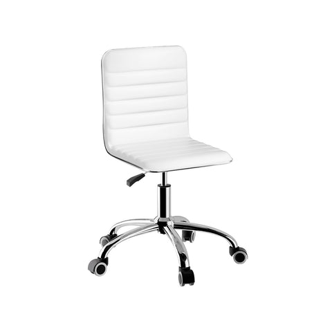 Artiss Office Chair Conference Chairs PU Leather Low Back White OCHAIR-K-REPL-WH