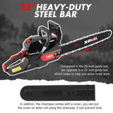 X-BULL 62cc Chainsaw Petrol Commercial 22" Bar E-Start Tree Pruning Top Handle V211-AUEB-HGT013