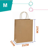 25pcs Bulk Kraft Paper Bags Gift Shopping Carry Craft Brown Retail Bag with Handles Au M V201-W12783477