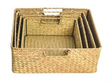Handmade Seaweed Storage Basket Woven Storage Box with Handle for Home Kitchen Office V1294-YM0901-10254163