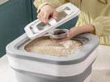 Rice Food Storage Containers Collapsible Dog Pet Cat Food Flour Storage Bin Leakproof Sealable V1294-YM0626-3118220327111