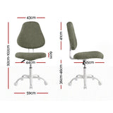 Artiss Armless Office Chair Ergonomic Soft Fleece Height Adjustable Vanity Desk Chair Green OCHAIR-M-2521-GG