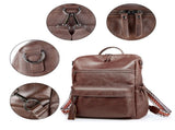 Brown Fashionable Large-Capacity Women's Backpack - Waterproof, Durable, High-Quality PU Leather V1265-263-BROWN4