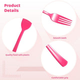 200PCS Hot Pink Plastic Forks Bulk, 7.5" Disposable Plastic Forks Parties, Tableware Cutlery Set V1369-AZ3-W-08697