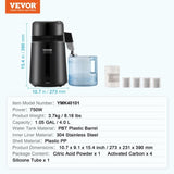 Water Distiller, 4L 1.05 Gallon Pure Water Purifier Filter For Home Countertop, 750W Distilled Water V952-BXGZLSJXB4LDCQHM3V3