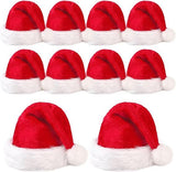 10Pack Christmas Santa Hats for Adults - Extra Thicken Velvet Santa Claus Hats for Women Men Fluffy V1107-SDZC001-10