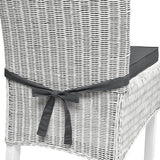 4-Pack Charcoal Grey Tie-On Chair Seat Cushions with Removable Covers, 45 x 40 cm V1188-MS-731-058