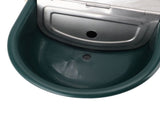 Livestock Water Bowl Trough Drinking Dispenser Farm Feeder Plastic with Iron Lid Float Ball Green V1294-YM0901-3111250020511
