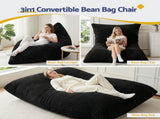 Artiss 3-in-1 Bean Bag Chair for Living Room Convertible Floor Sofa Dark Grey FLOOR-BEAN-3IN1-BK
