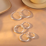 S925 Sterling Silver Hoop Earrings for Women, Lightweight Hypoallergenic Large Silver Hoops, 30 mm V1237-MS-724-149