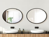 Embellir 2 Wall Mirror Makeup 60cm Home Decor Framed Mirrors Bathroom Round Black MM-E-WALL-ROU-BK-60-X2