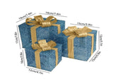 Set of 3 Lighted Gift Boxes With Plug For Decor Weddings Yard Home Holiday Art V1370-AZ4-12177