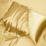 Ramesses Casablanca Satin Fitted Sheet Combo Set Gold Queen V442-KIT-FITTEDSS-CASABLANCASATIN-GOLD-QS