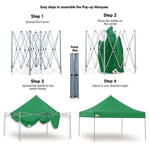 Gazebo Tent Marquee 3x3 PopUp Outdoor Wallaroo - Green GAZ-POP-3X3-GN