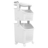 Rolling Laundry Hamper PP ABS Laundry Shelf Clothes Storage Basket Organizer with 4 Wheels for Home V1294-YM0901-3117240250811