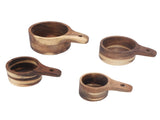 4PCS Cups Set Clear Scale Comfortable Handle Rounded Edges Stackable Handcrafted Wood V1294-YM0901-3118240098011