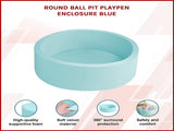 Round Ball Pit Playpen Enclosure Safe Blue Play Area for Babies and Toddlers, Indoor or Outdoor V63-921181