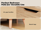 Artiss Double Bed Frame with Storage and Bedside Table Set Tufted Linen Gas Lift Bed Base and BFRAME-SET-VILA-SCAN-BS01