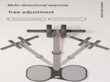 Grey Assisted Rebound Ab Roller with Foldable Knee Pad - Dual Wheel Core Trainer for Home Gym V888-ELOSUNG36476