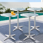 Gardeon Set of 6 Outdoor Bar Table Aluminium Round 70/110CM FF-TABLE-AL60-70110X6