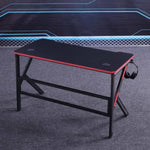 Gaming Desk Desktop PC Computer Desks Desktop Racing Table Office Laptop Home K-Shaped Legs Black V255-D2105-140CM