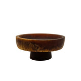 Hand-Poured Pedestal Serving Bowl – Small Caramel Resin Bowl for Snacks & Sides V1026-KLCFR2813CA