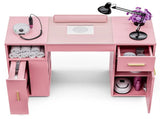 Pink Manicure Table with Electric Dust Collector and Storage, 108x45x77cm V178-59326