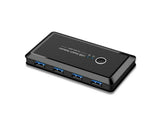 4 USB 2.0 Output Port Computer Sharing Hub Switcher Selector for Mac Chrome OS - Black V1263-JX-240