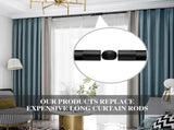 Adjustable 1 Inch Curtain Rod Brackets, Black Iron Wall Mounts, 2 Pack V1258-DP02-C-1225