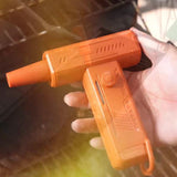 2-in-1 Electric Air Duster 130000 RPM Mini Blower with LED Light for Camping Home Car Orange V1263-JX-7126-2