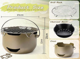 Grill - Portable Charcoal Grill - Mini Stainless Steel Charcoal Grill - Small Outdoor Grill V1188-ZXY-10952