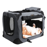 FEANDREA Dog Kennel Transport Box Folding Fabric Pet Carrier 60cm Grey V227-3309641000580