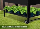 Wallaroo Garden Bed Raised 108.5 x 50.5 x 80cm Galvanized Steel Black GBC-BSW-108-BK